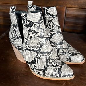 Faux animal print bootie